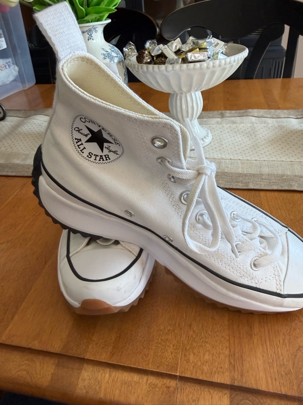 Converse Women's White Platform Chuck Taylor All Star High Top Sneakers